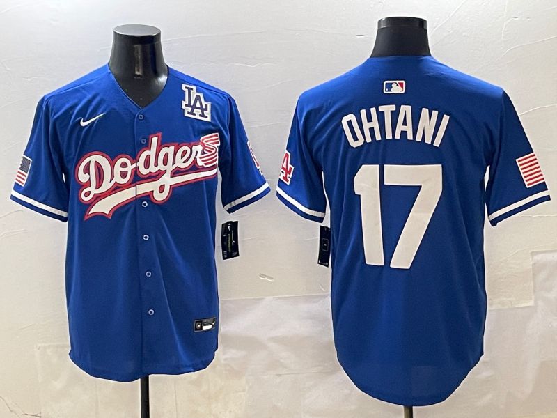 Men Los Angeles Dodgers 17 Ohtani Blue Second generation Joint Name Nike 2025 MLB Jersey style 19